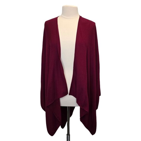 Uniqlo Womens OS Wine Red Maroon Open Shawl - Picture 1 of 13